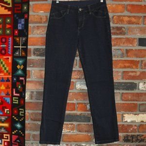 JAG Dark Blue Denim Jeans Western Glove Works Mid Rise Slim Leg Stretch 8/29